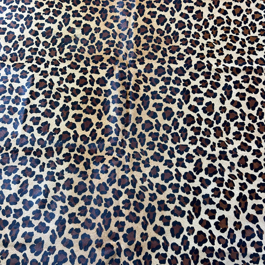 Leopard Print Cowhide Rug Size: 7x6 feet Z-180