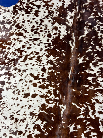 Brown & White Printed Cowhide Rug Size: 7.2x7 feet D-042