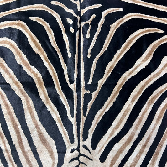 Genuine Zebra Cowhide Rug (Dark inner stripes) Size: 7x6 feet Z-181