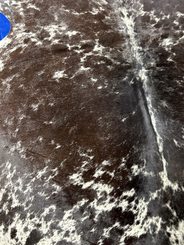 Speckled Dark Chocolate & White Cowhide Rug Size: 6.2x5.5 feet D-046