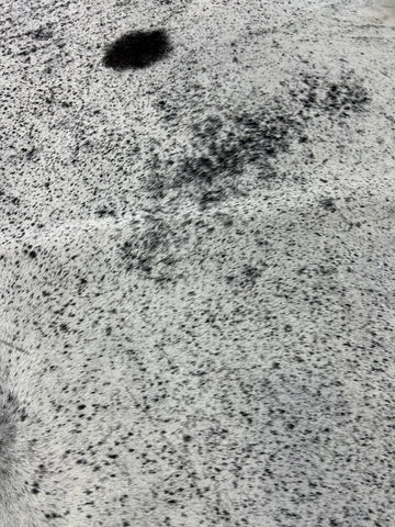 Fine Black & White Speckled Cowhide Rug Size: 7x6 feet D-048