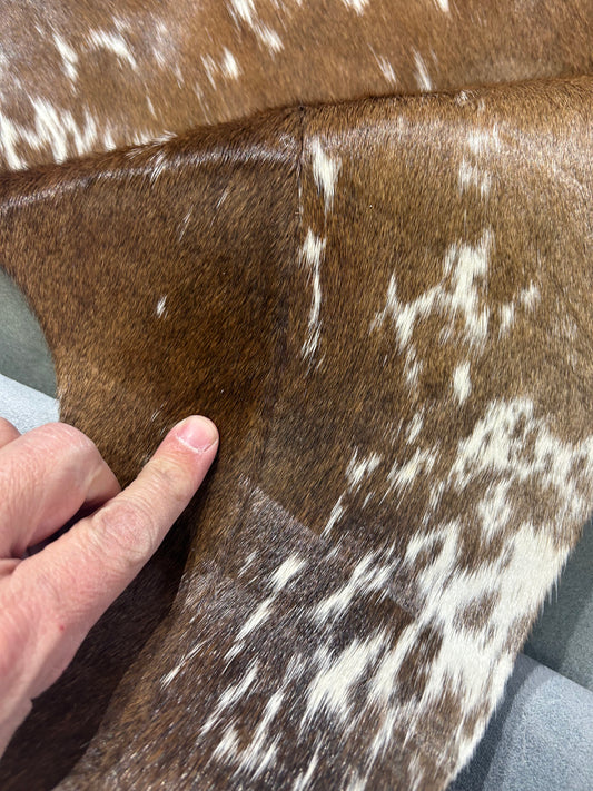 Speckled Brown & White Cowhide Rug Size: 6 ft x 6 ft D-054
