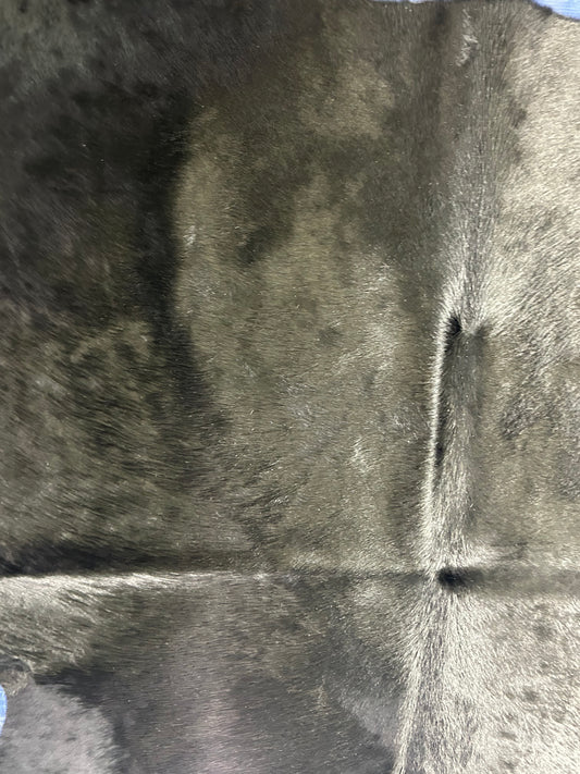 Dyed Solid Black Cowhide Rug Size: 5.7x5.7 feet C-1722