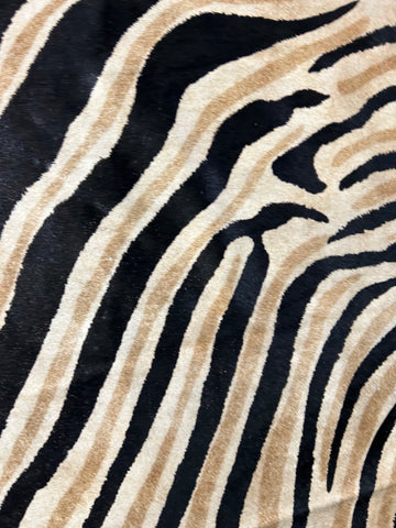 Dark Genuine Zebra Print Cowhide Rug Size: 7x5.5 feet D-069
