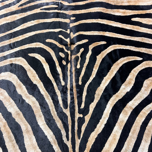 Genuine Zebra Cowhide Rug (background is more beige) Size: 7x6 feet Z-350