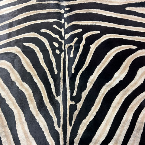 Genuine Zebra Cowhide Rug (background has a bit of light brindle) Size: 7x6 feet Z-351
