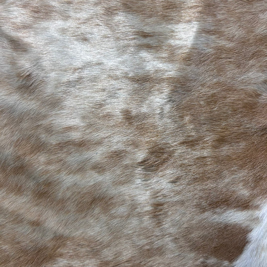 Beige Brindle Cowhide Rug Size: 7.2x6 feet J-037