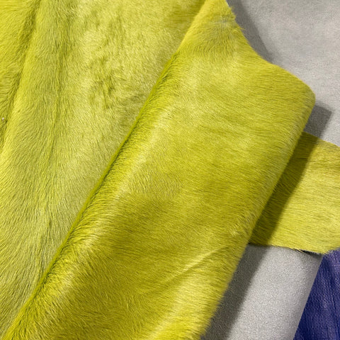 Dyed Lime Green Cowhide Rug Size: 7x7 feet D-595