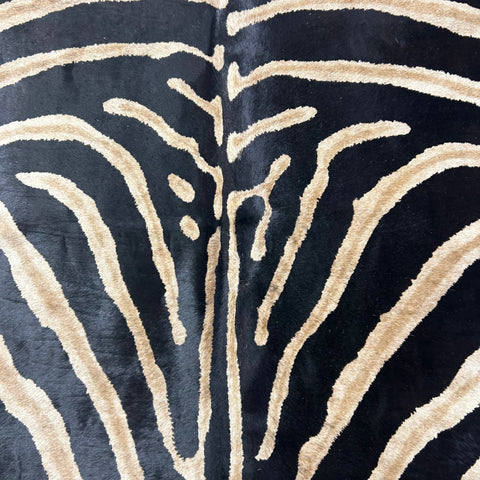 Genuine Zebra Cowhide Rug (background is a bit brindle) Size: 7x6 feet Z-356
