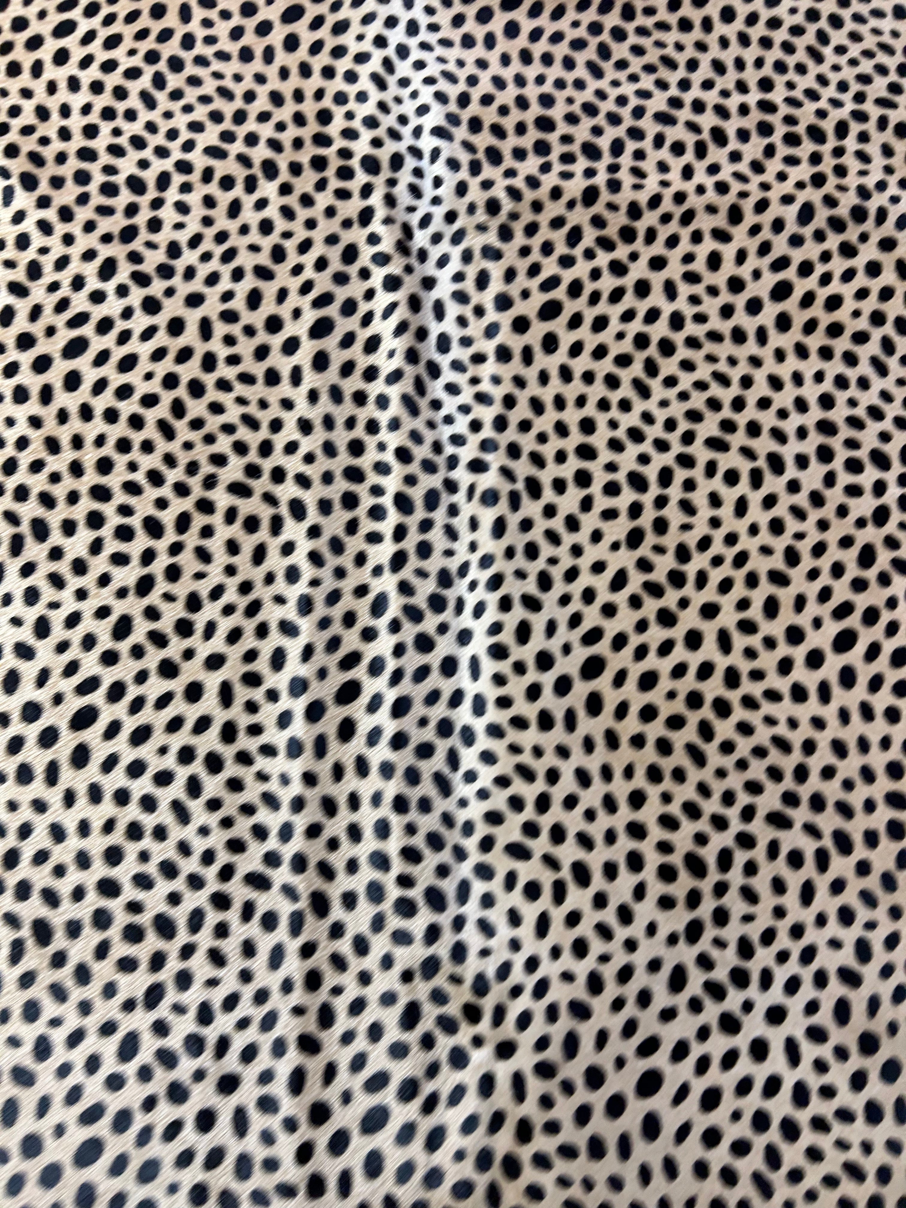 Cheetah Print Cowhide Rug (golden beige background/ PERFECT QUALITY) Size: 7.2x6.2 feet D-092