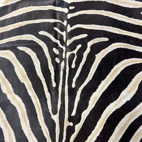 Genuine Zebra Print Cowhide Rug Size: 7x6 feet Z-365