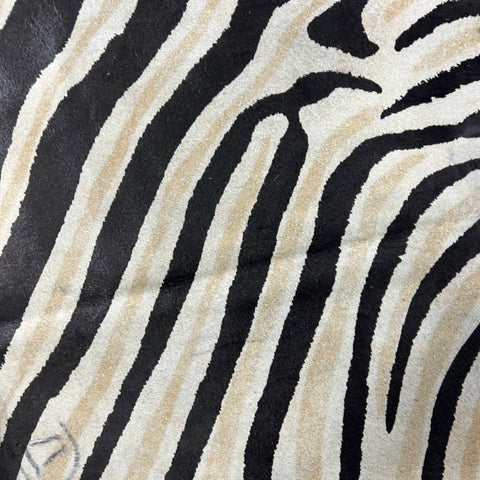 Genuine Zebra Print Cowhide Rug Size: 7x6 feet Z-365