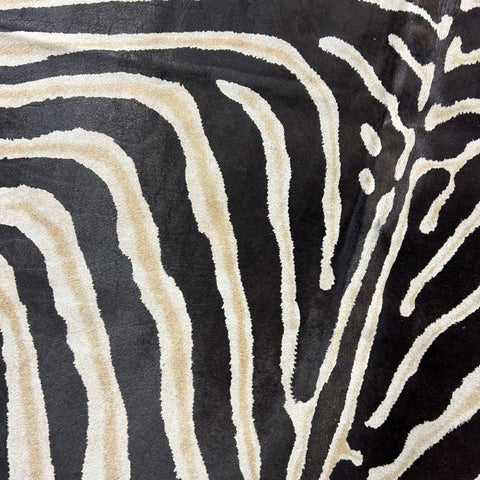Genuine Zebra Print Cowhide Rug Size: 7x6 feet Z-365