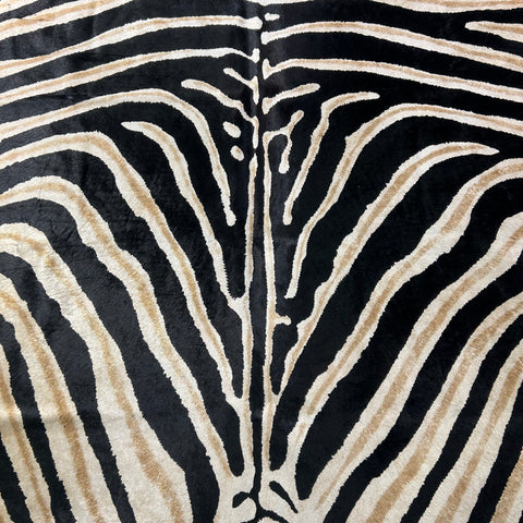 Genuine Zebra Print Cowhide Rug Size: 7.5x6 feet Z-366