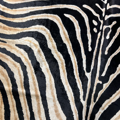 Genuine Zebra Print Cowhide Rug Size: 7.5x6 feet Z-366