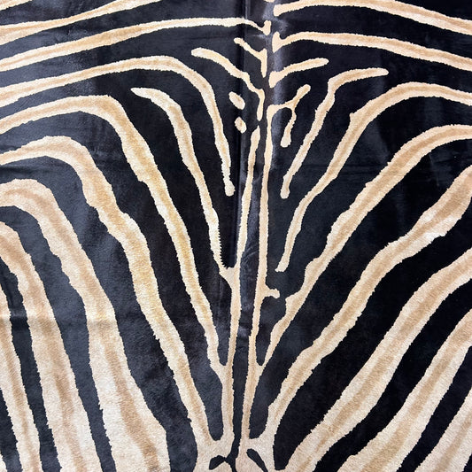 Genuine Zebra Print Cowhide Rug Size: 7.7x6.5 feet Z-367