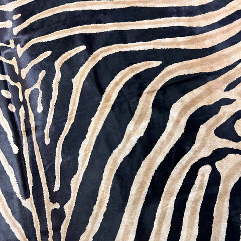 Genuine Zebra Print Cowhide Rug Size: 7.7x6.5 feet Z-367