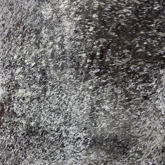 Fine Salt & Pepper Cowhide Rug with Rose Gold Metallic Acid Washed Size: 7x5.5 feet Y-067