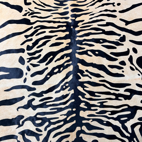 Tiger Print Cowhide Rug Size: 7.5x6.2 feet Z-371