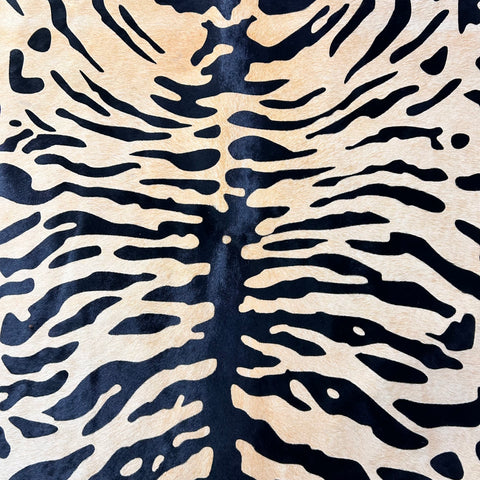 Tiger Print Cowhide Rug Size: 7.5x6.2 feet Z-371