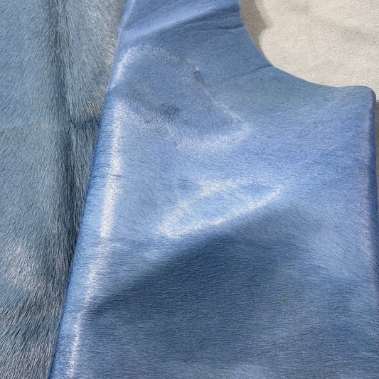 Dyed Light Blue Cowhide Rug Size: 7x6.2 feet D-609