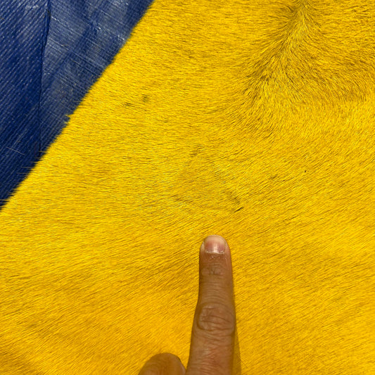 Dyed Solid Yellow (1 tiny patch) Size: 7.2x7 feet D-613