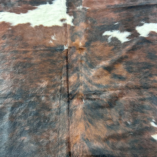 Tricolor Cowhide Rug Size: 7x7 feet Colombia # 80