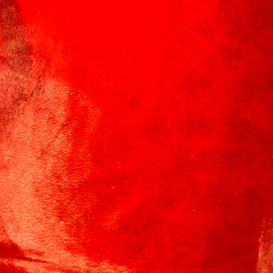 Dyed Red Cowhide Rug Size: 7x7 feet D-636