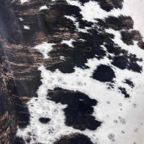 Tricolor Cowhide Rug (darker Brindle tones) Size: 7x7 feet J-069