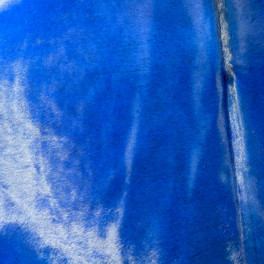 Dyed Dark Blue Cowhide Rug (2 patches at the bottom) Size: 7x6.5 feet D-641