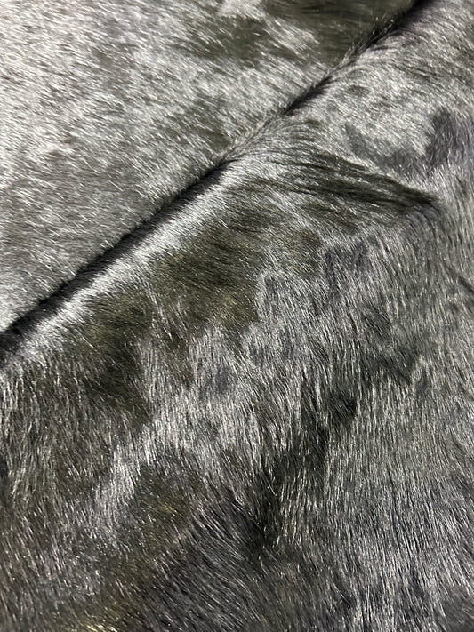 Dyed Black Cowhide Rug (gorgeous!) Size: 7x7.2 feet D-114