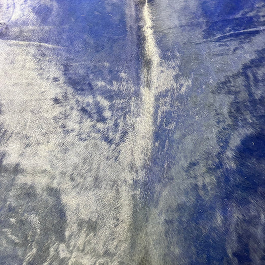 Dyed Dark Blue Cowhide Rug Size: 7x6.5 feet J-147
