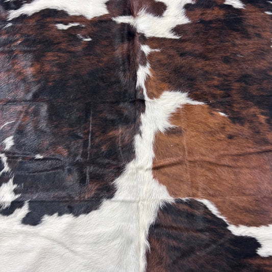 Tricolor Cowhide Rug Size: 7x7 feet Colombia #24