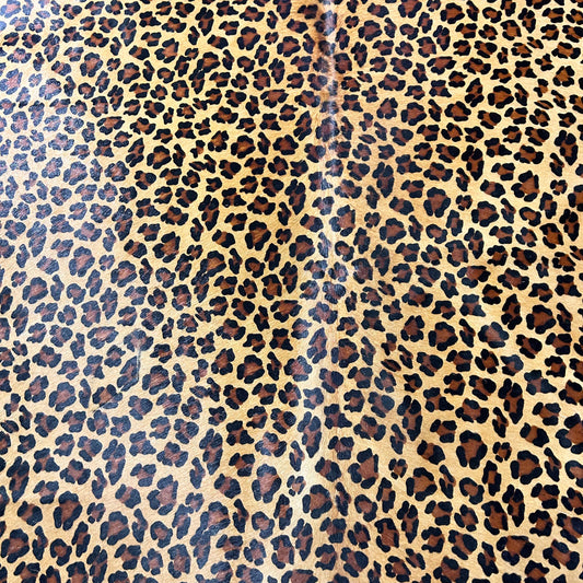 Big Leopard Print Cowhide Rug (1 patch) Size: 7.2x6 feet Z-380