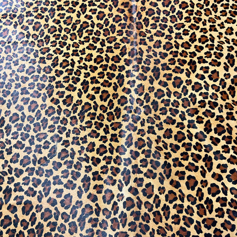 Big Leopard Print Cowhide Rug (1 patch) Size: 7.2x6 feet Z-380