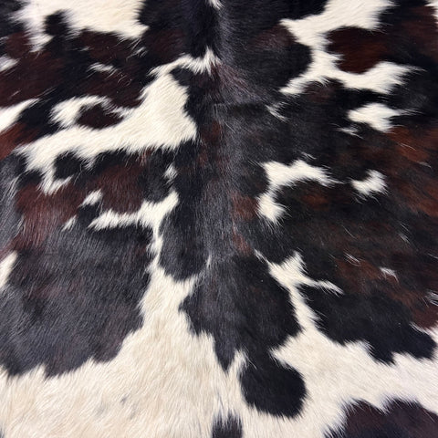 Tricolor Cowhide Rug (mainly dark tones) Size: 6x6 feet D-648