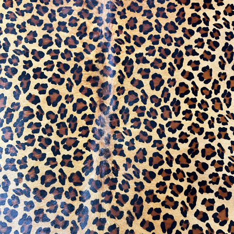 Big Leopard Print Cowhide Rug (1 patch) Size: 7.2x6 feet Z-380