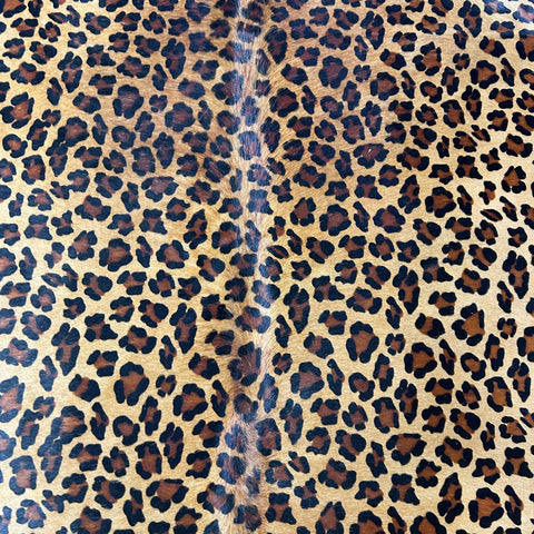 Big Leopard Print Cowhide Rug (1 patch) Size: 7.2x6 feet Z-380
