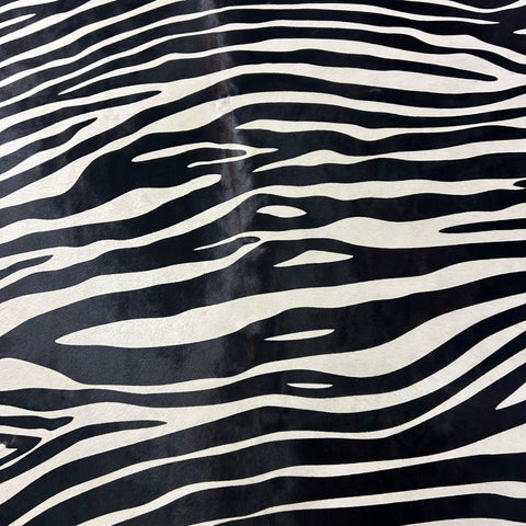 Horizontal Pattern Zebra Print Cowhide Rug Size: 7x5.5 feet Z-381