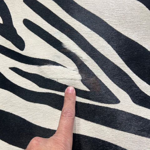 Horizontal Pattern Zebra Print Cowhide Rug Size: 7x5.5 feet Z-381