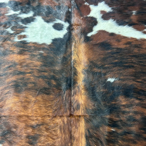 Tricolor Brindle Cowhide Rug (41.75 sq ft) Size: 8x7 feet Colombia-60A