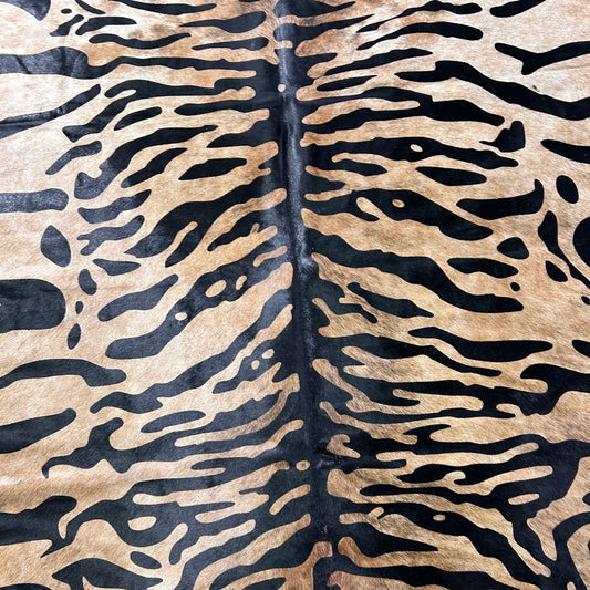 Java Tiger Cowhide Rug Light Brindle Size: 8x7 feet Z-388