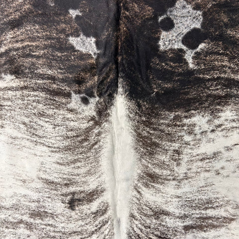 Gorgeous Grey Brindle Tricolor Cowhide Rug (Grey, Black and White) Size: 8x6.5 feet D-654