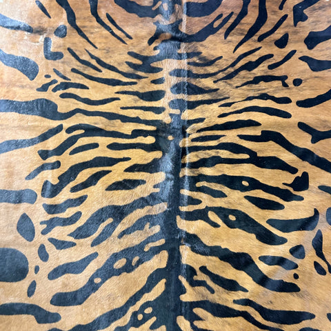 Java Tiger Cowhide Rug (heavy and soft hide) Size: 7x6.5 feet Z-392