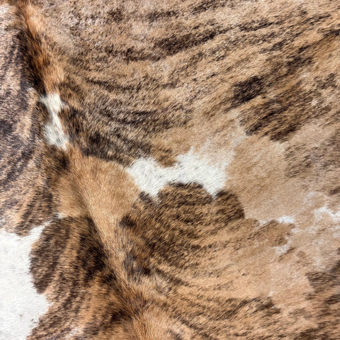 Gorgeous Beige Tricolor Brazilian Cowhide Rug Size: 7.5x6 feet D-663