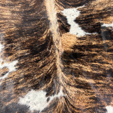 Gorgeous Dark Brindle Tricolor Cowhide Rug Size: 8.2x7 feet D-664