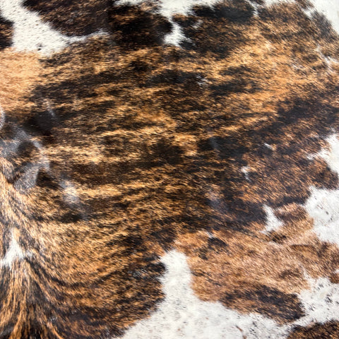 Gorgeous Dark Brindle Tricolor Cowhide Rug Size: 8.2x7 feet D-664