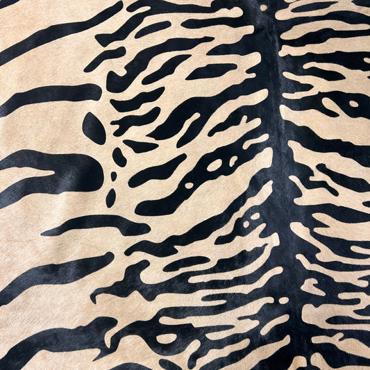 Tiger Cowhide Rug Size: 7x6.5 feet D-666