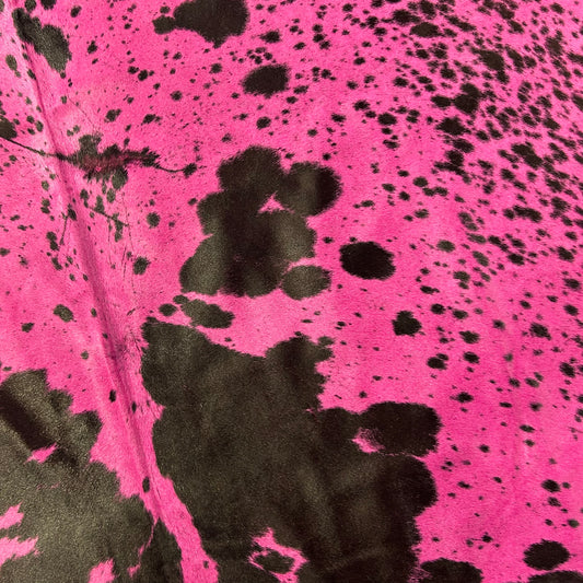 Salt & Pepper Black and White Cowhide Dyed Pink Size: 7x6 feet Y-159