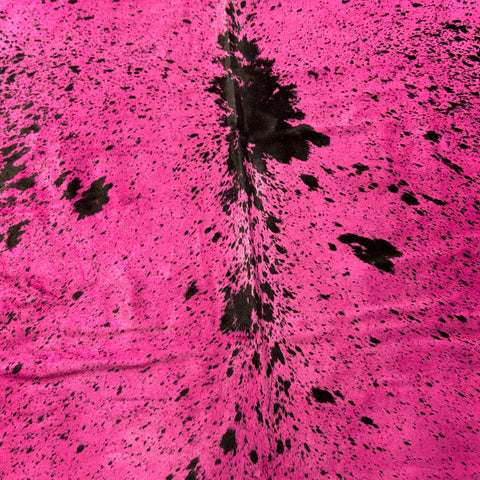 Salt & Pepper Black and White Cowhide Dyed Pink Size: 7x6.2 feet Y-160
